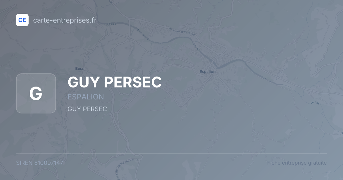 GUY PERSEC — 810097147 — fiche entreprise