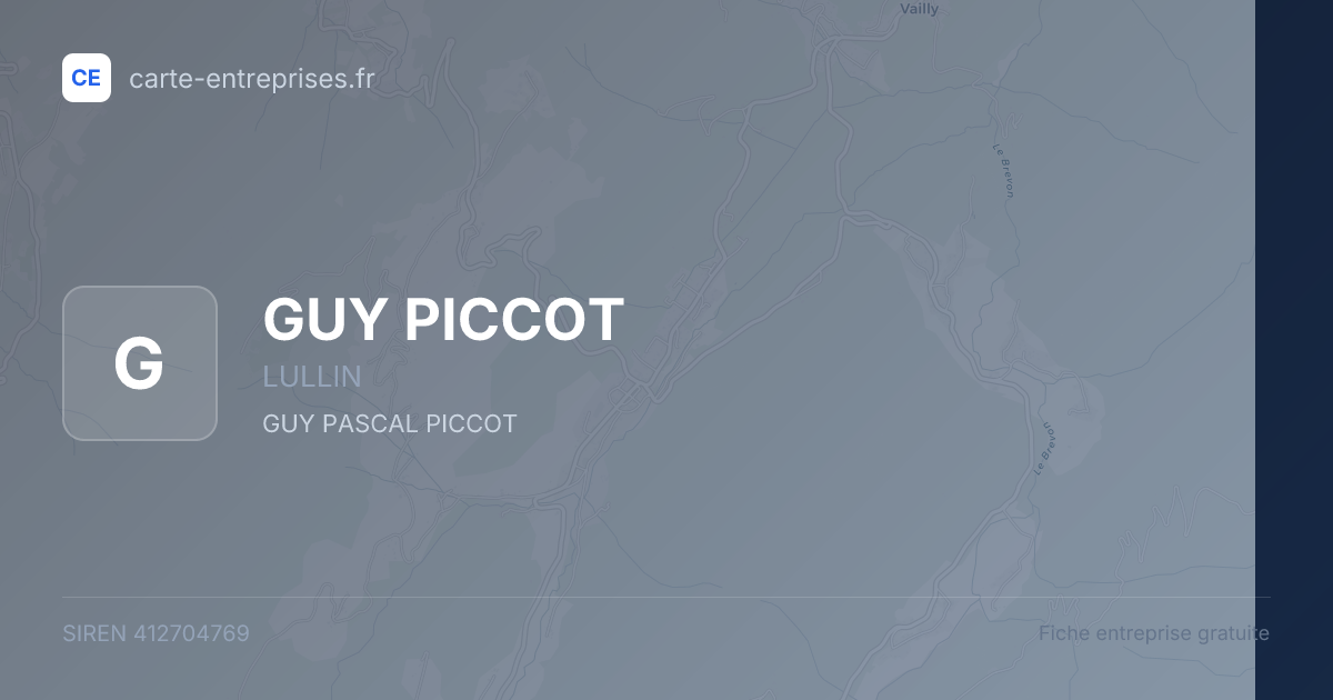 GUY PICCOT — 412704769 — fiche entreprise