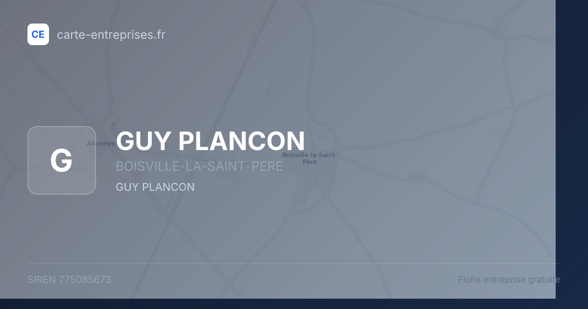 GUY PLANCON — 775085673 — fiche entreprise