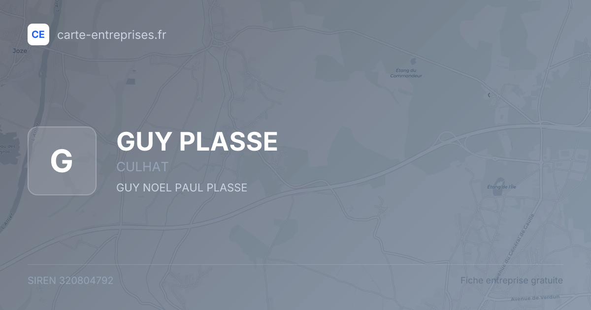 GUY PLASSE — 320804792 — fiche entreprise