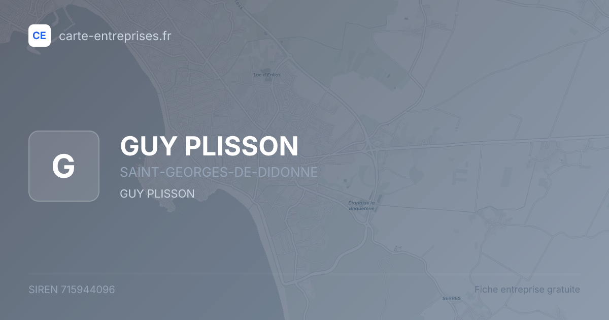 GUY PLISSON — 715944096 — fiche entreprise