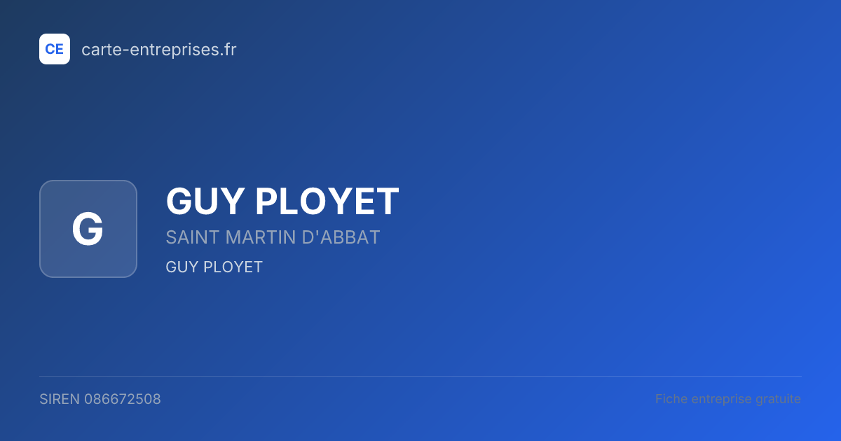 GUY PLOYET — 086672508 — fiche entreprise