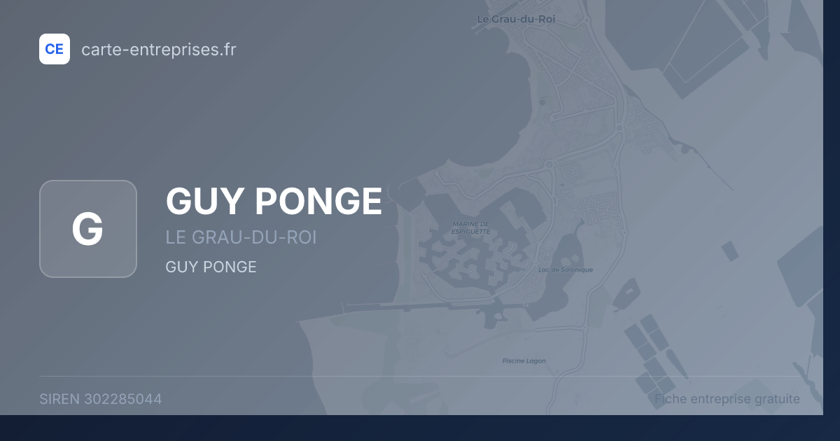 GUY PONGE — 302285044 — fiche entreprise