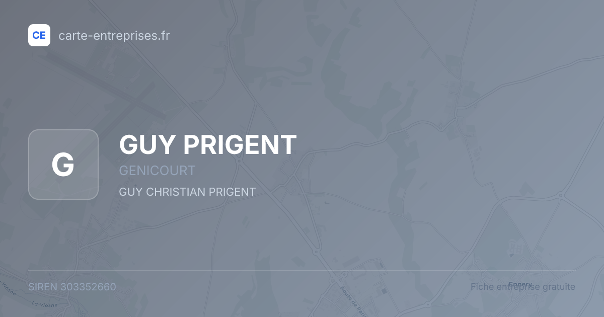 GUY PRIGENT — 303352660 — fiche entreprise
