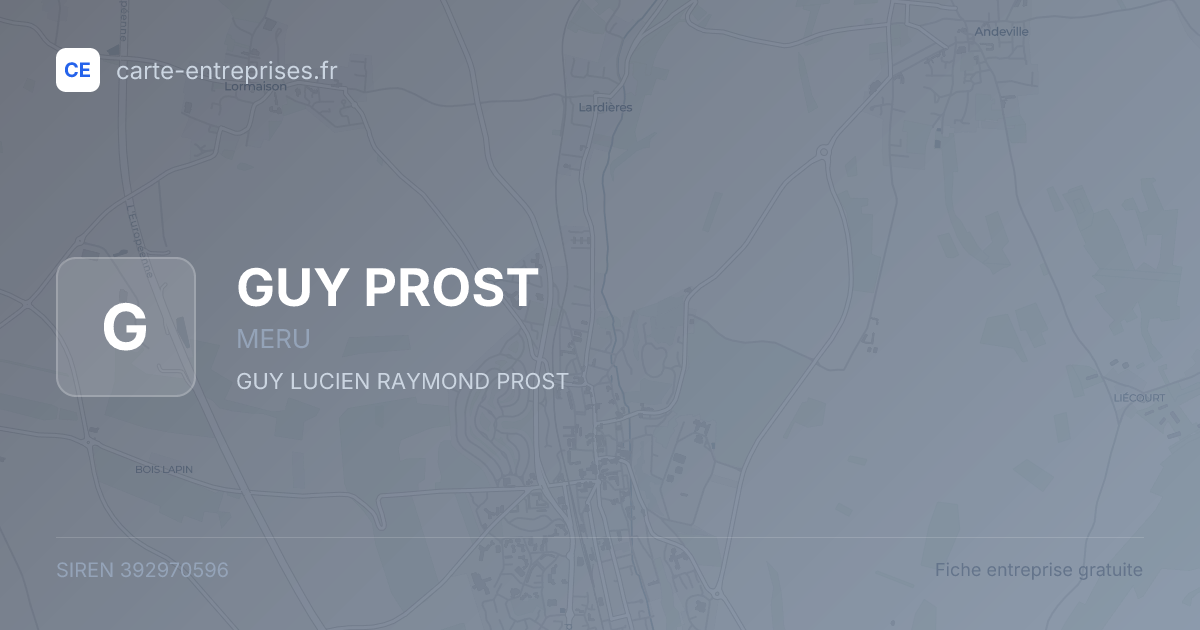 GUY PROST — 392970596 — fiche entreprise