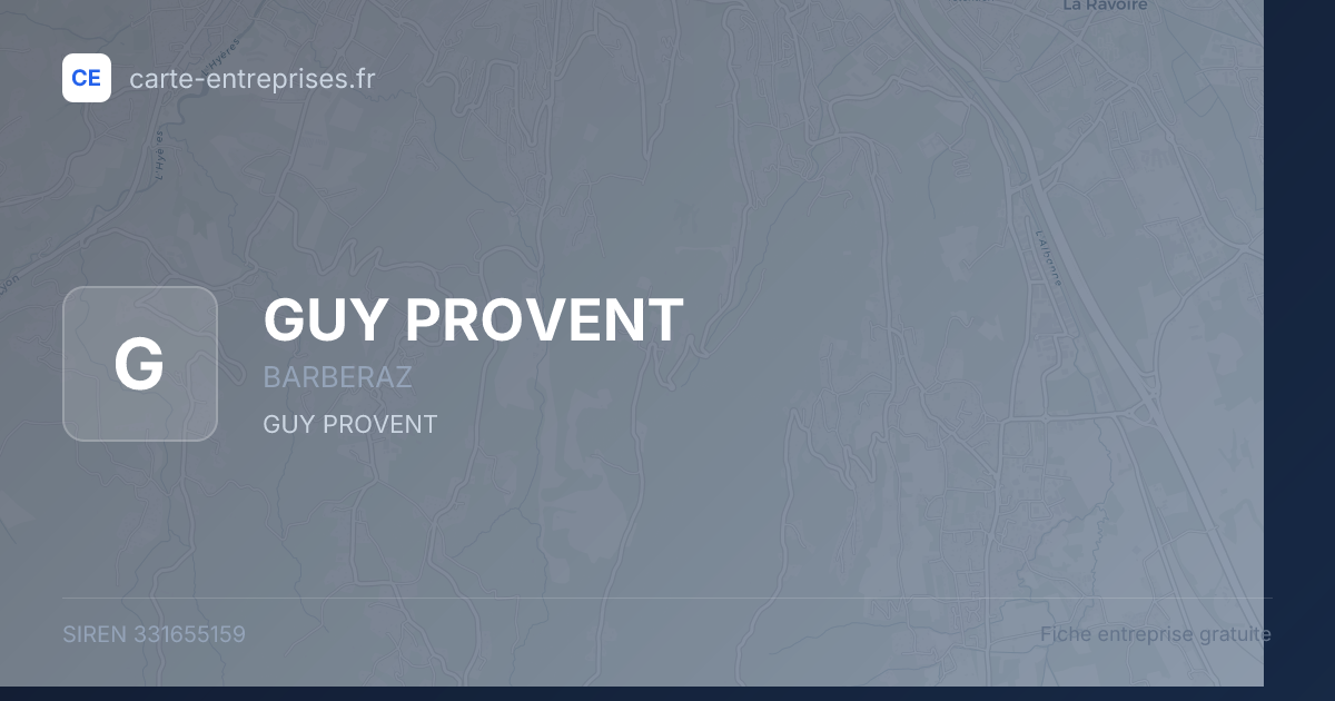 GUY PROVENT — 331655159 — fiche entreprise