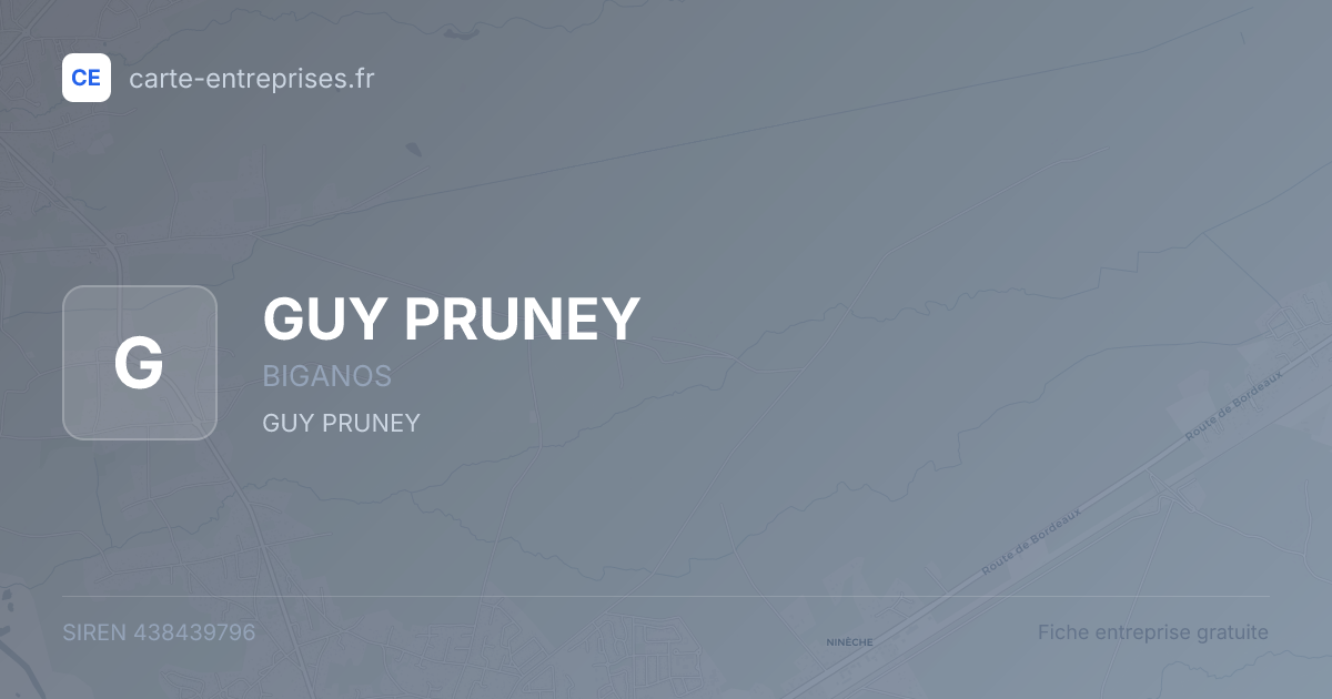 GUY PRUNEY — 438439796 — fiche entreprise