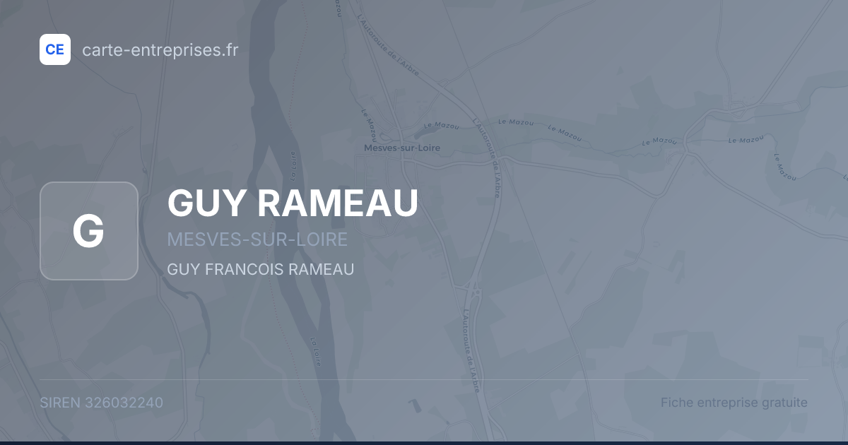 GUY RAMEAU — 326032240 — fiche entreprise