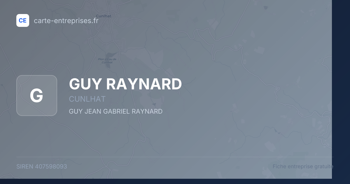 GUY RAYNARD — 407598093 — fiche entreprise