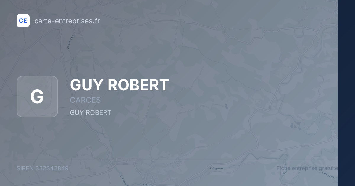 GUY ROBERT — 332342849 — fiche entreprise