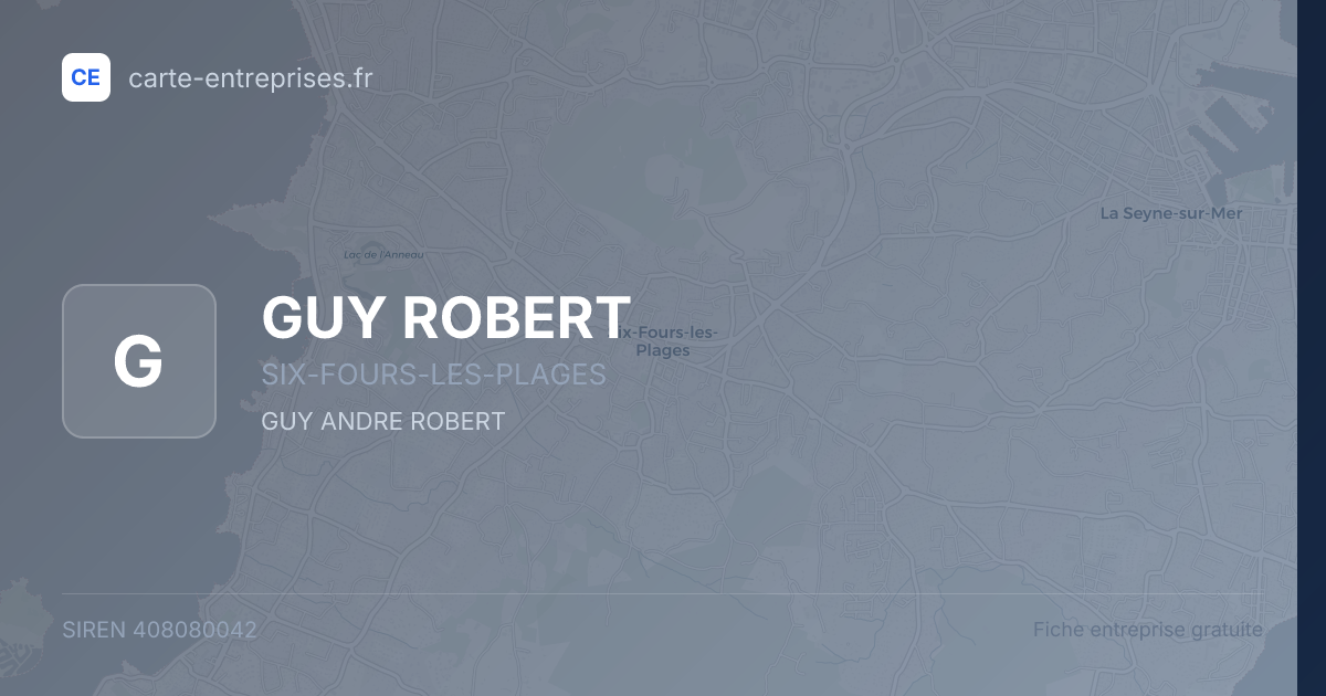 GUY ROBERT — 408080042 — fiche entreprise