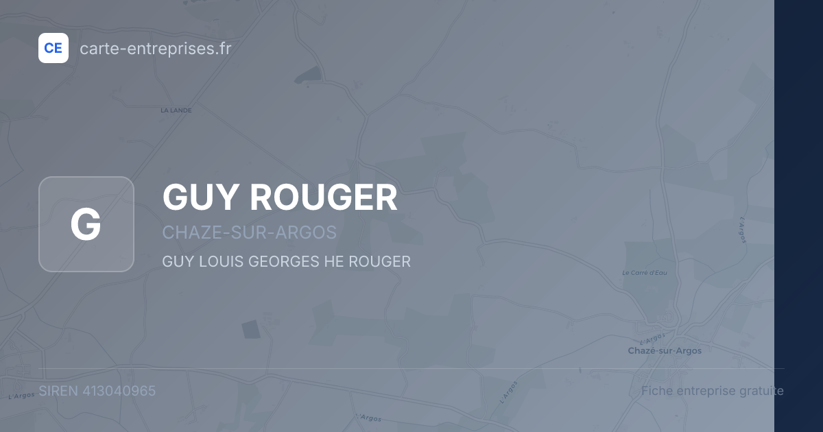 GUY ROUGER — 413040965 — fiche entreprise