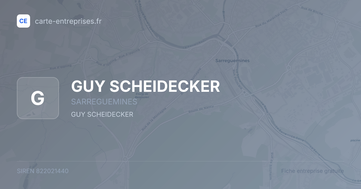 GUY SCHEIDECKER — 822021440 — fiche entreprise