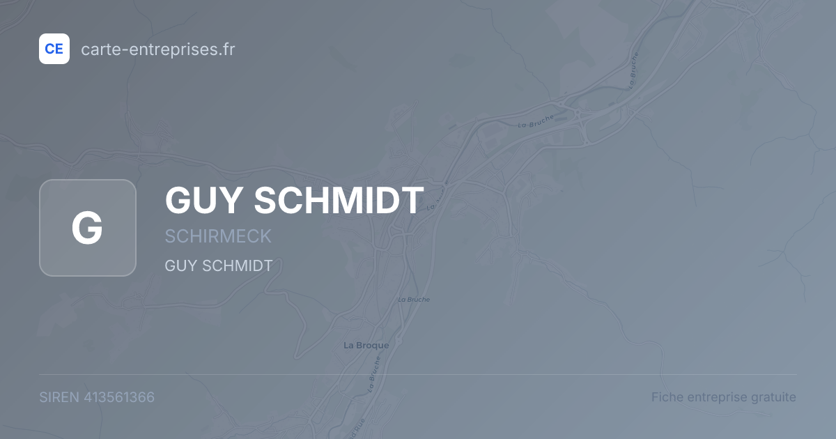 GUY SCHMIDT — 413561366 — fiche entreprise