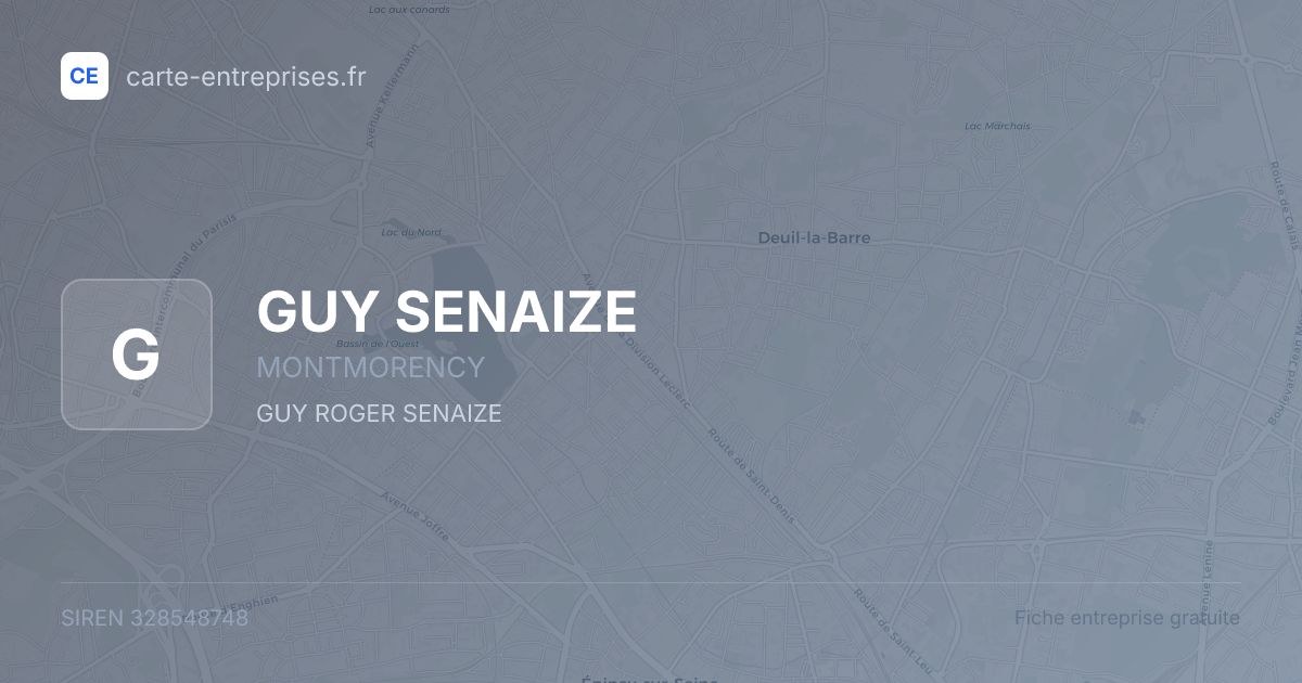 GUY SENAIZE — 328548748 — fiche entreprise