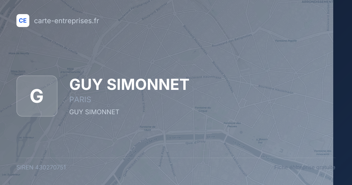 GUY SIMONNET — 430270751 — fiche entreprise