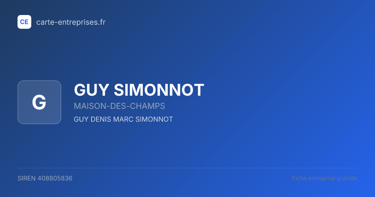GUY SIMONNOT — 408805836 — fiche entreprise