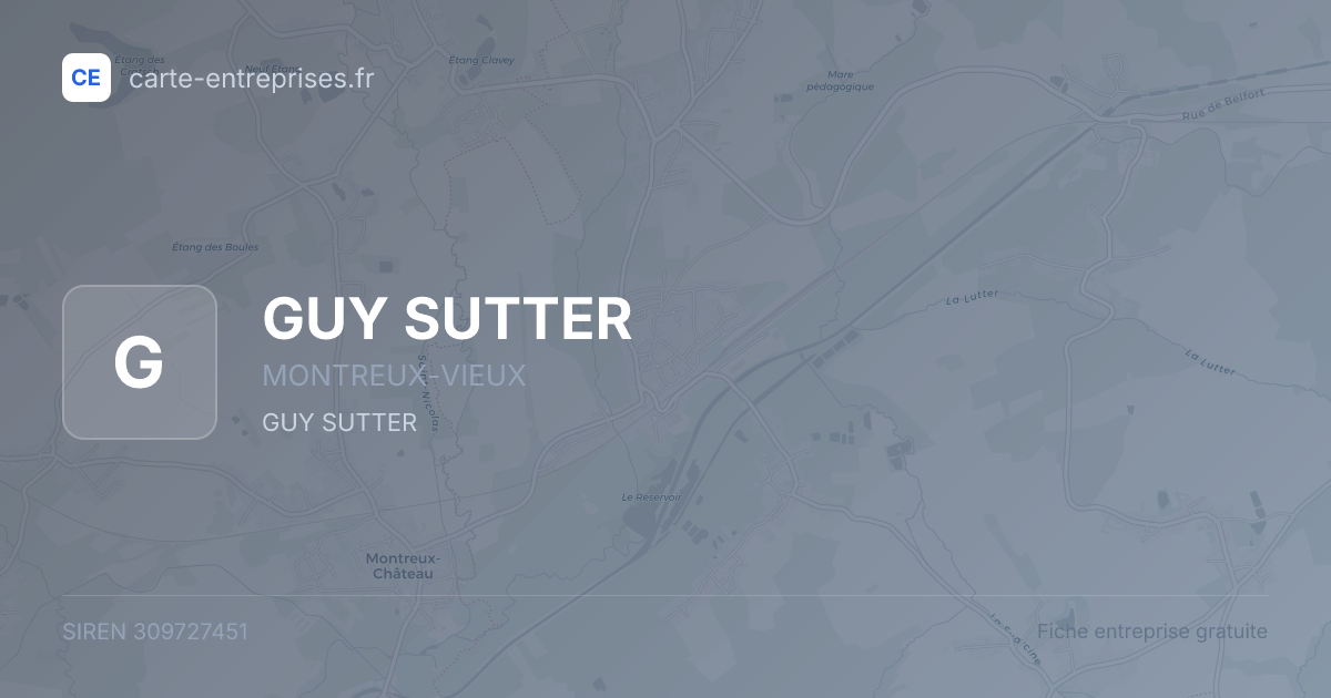 GUY SUTTER — 309727451 — fiche entreprise