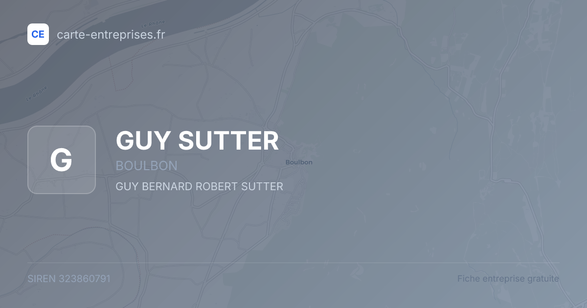 GUY SUTTER — 323860791 — fiche entreprise