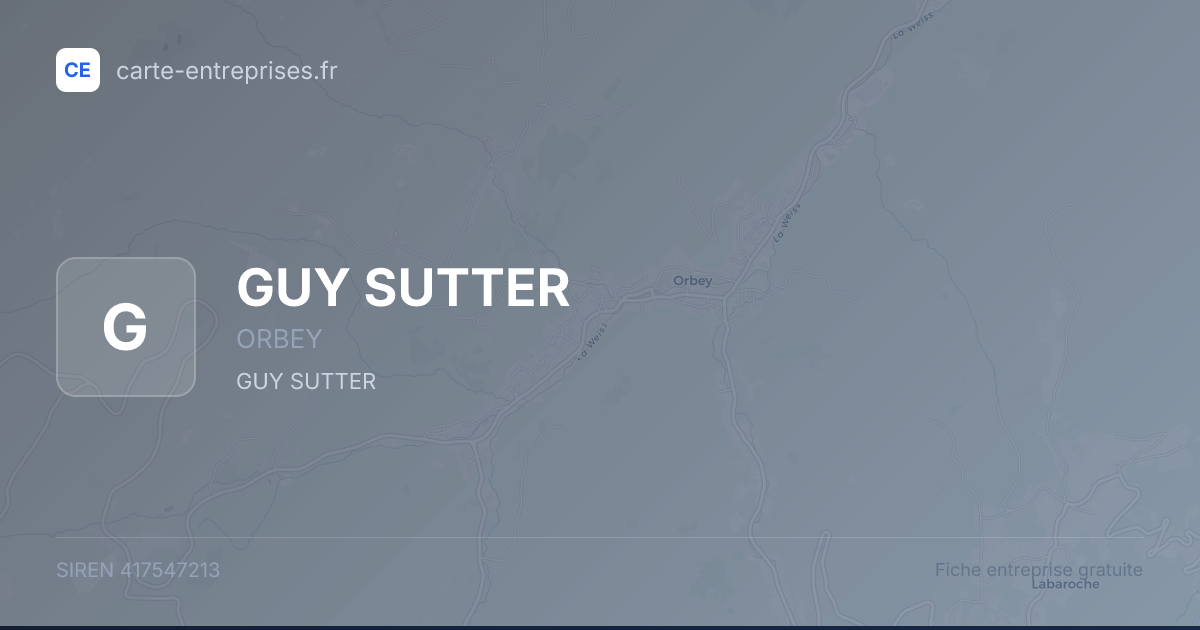 GUY SUTTER — 417547213 — fiche entreprise