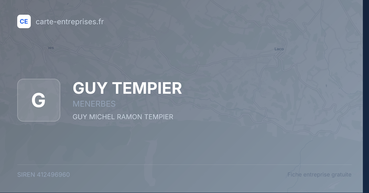 GUY TEMPIER — 412496960 — fiche entreprise