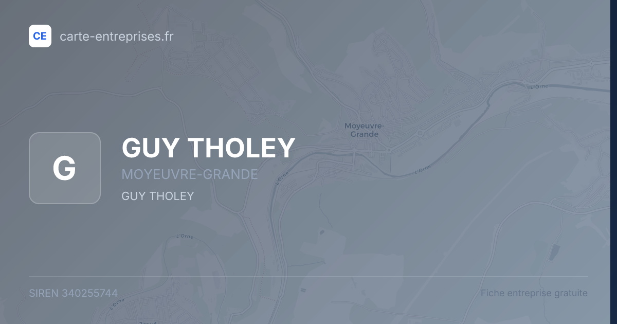 GUY THOLEY — 340255744 — fiche entreprise