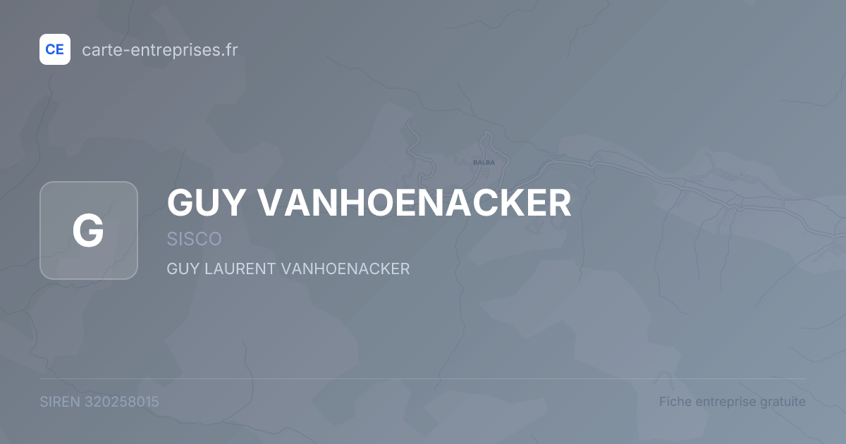 GUY VANHOENACKER — 320258015 — fiche entreprise