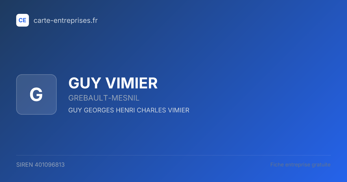 GUY VIMIER — 401096813 — fiche entreprise