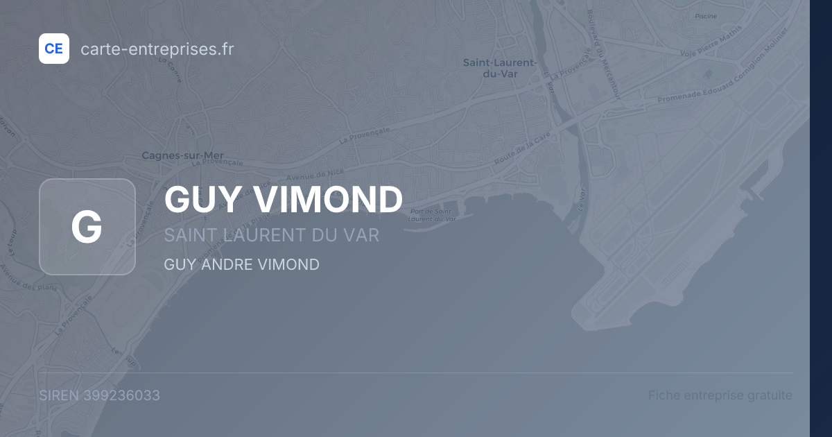 GUY VIMOND — 399236033 — fiche entreprise