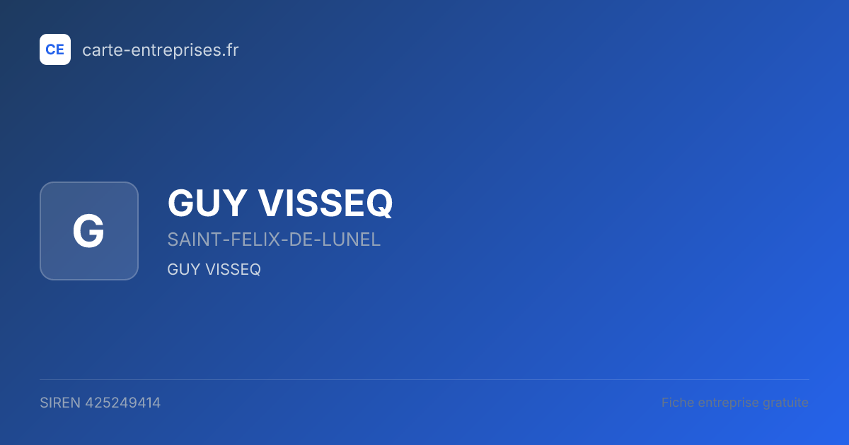 GUY VISSEQ — 425249414 — fiche entreprise