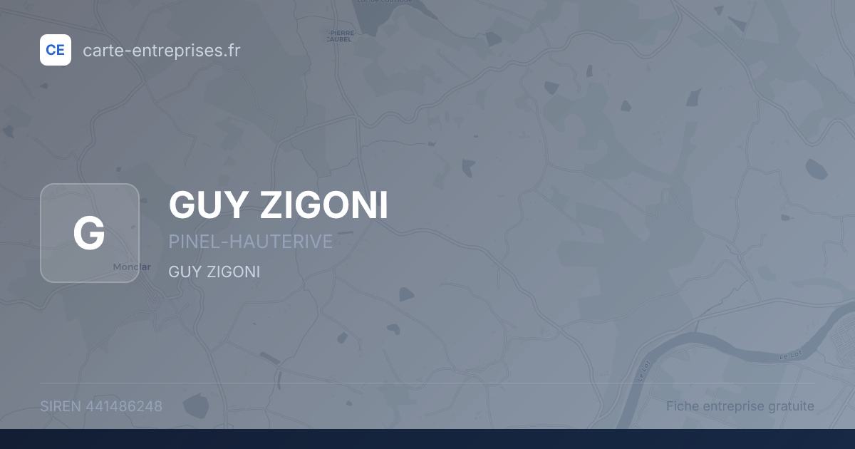 GUY ZIGONI — 441486248 — fiche entreprise