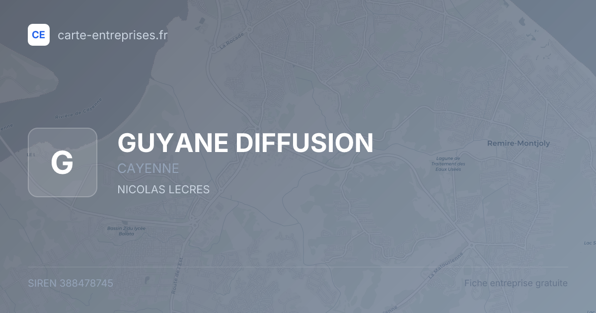 GUYANE DIFFUSION — 388478745 — fiche entreprise