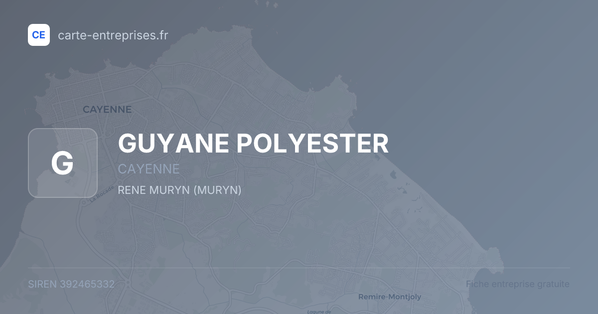 GUYANE POLYESTER — 392465332 — fiche entreprise