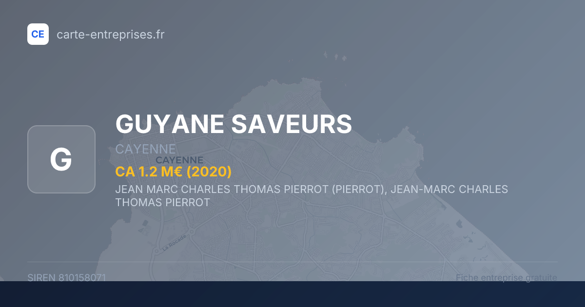 GUYANE SAVEURS — 810158071 — fiche entreprise
