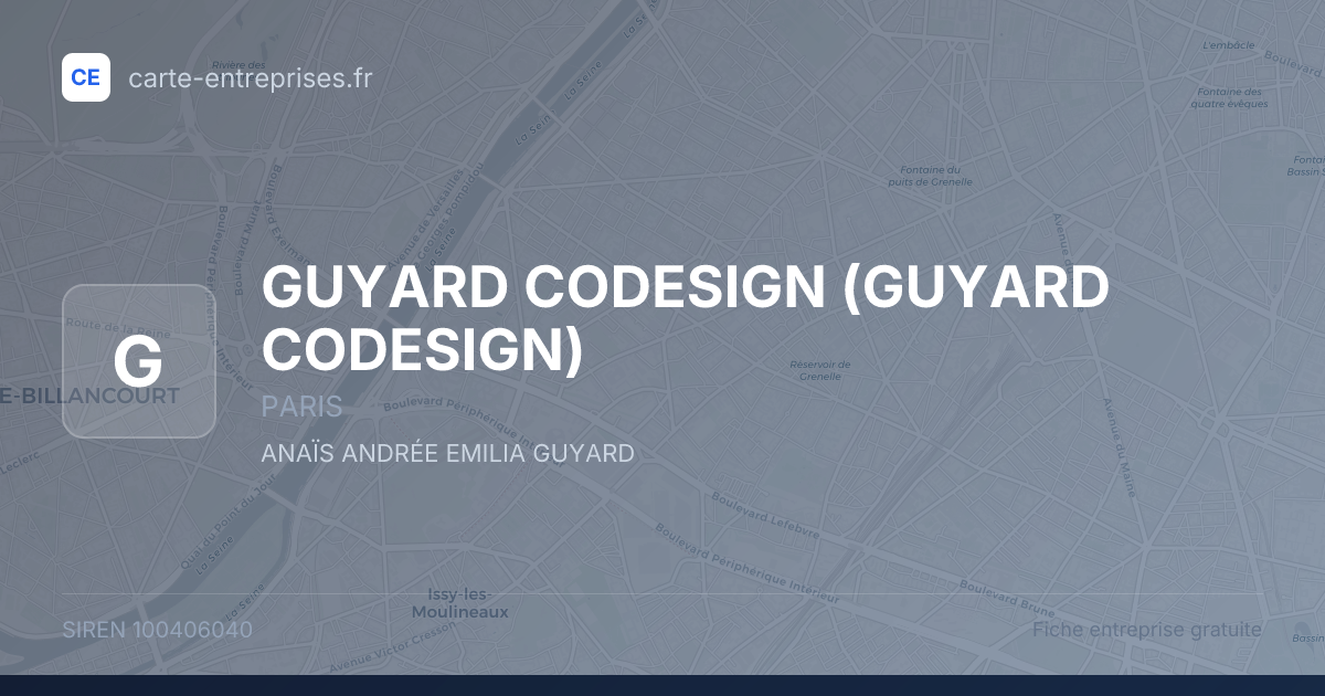 GUYARD CODESIGN — 100406040 — fiche entreprise