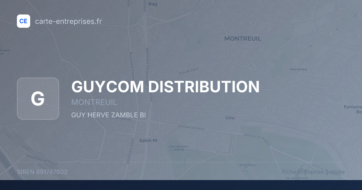GUYCOM DISTRIBUTION — 891747602 — fiche entreprise