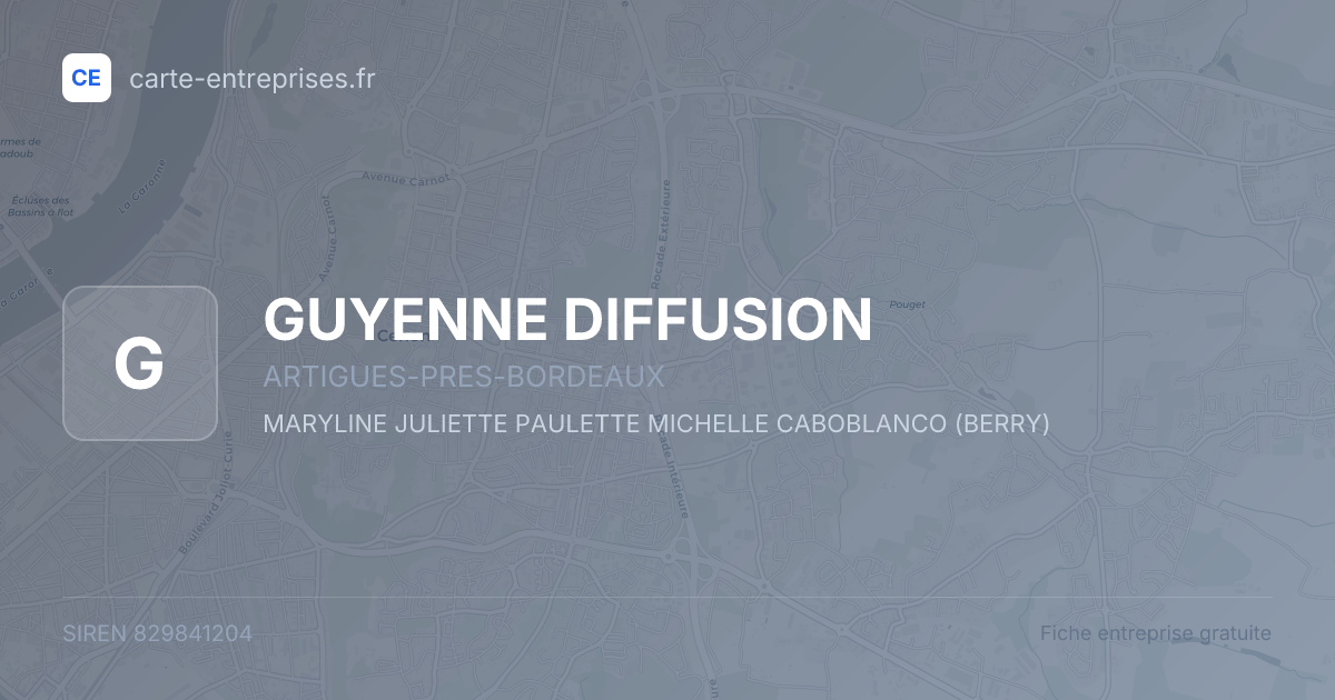 GUYENNE DIFFUSION — 829841204 — fiche entreprise