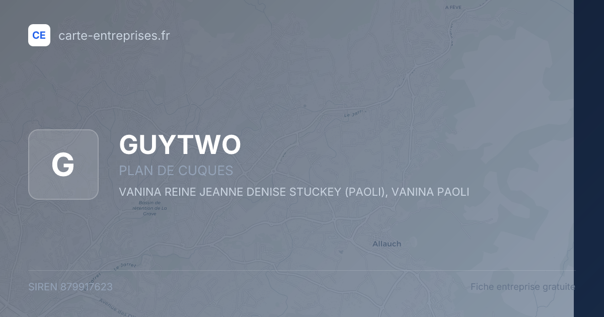 GUYTWO — 879917623 — fiche entreprise