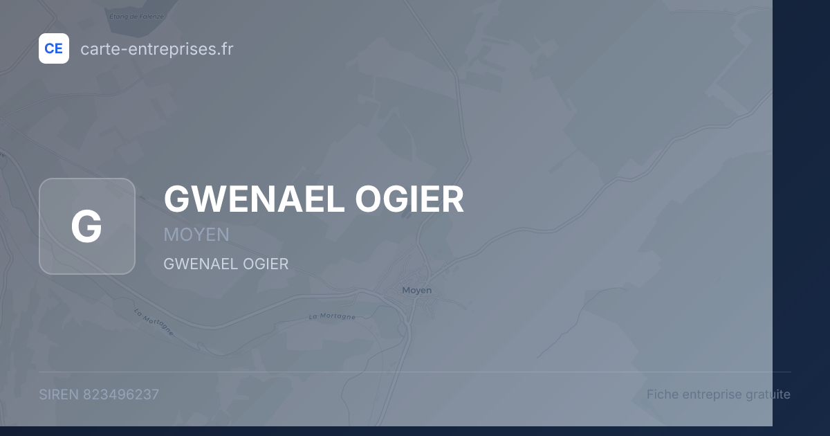 GWENAEL OGIER — 823496237 — fiche entreprise