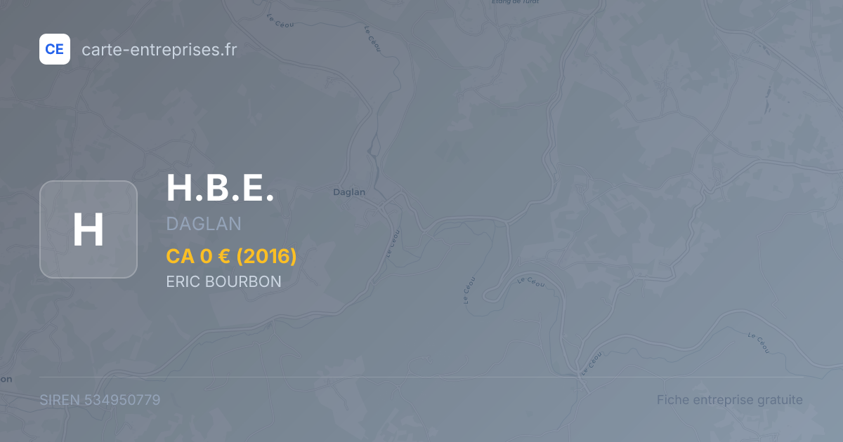 H.B.E. — 534950779 — fiche entreprise