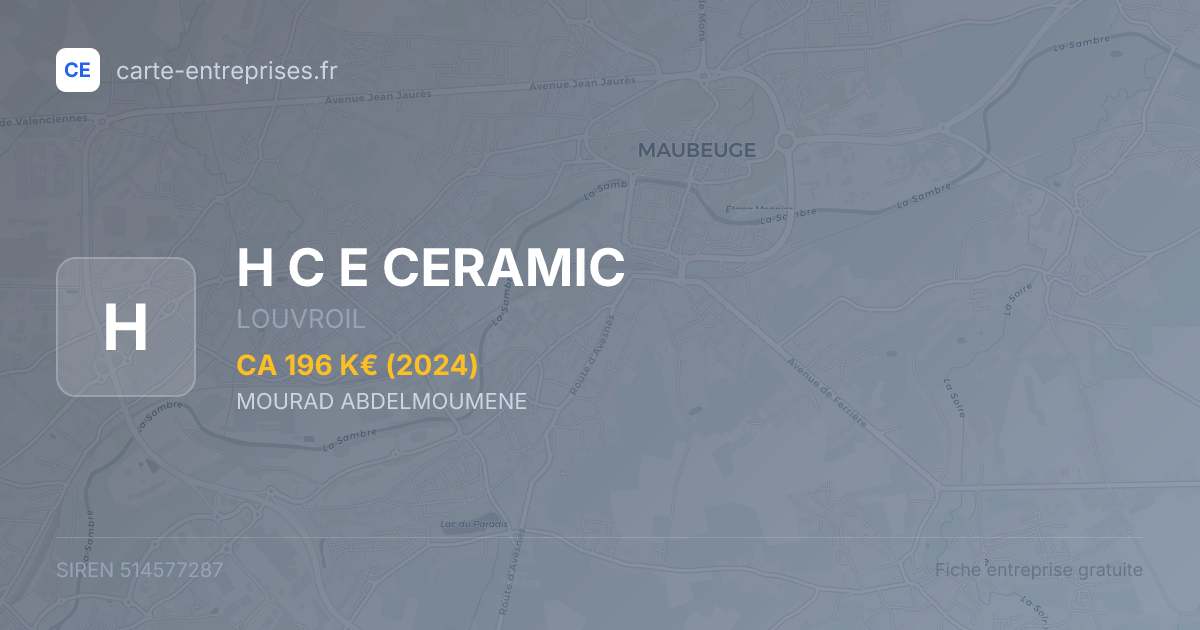 H C E CERAMIC — 514577287 — fiche entreprise