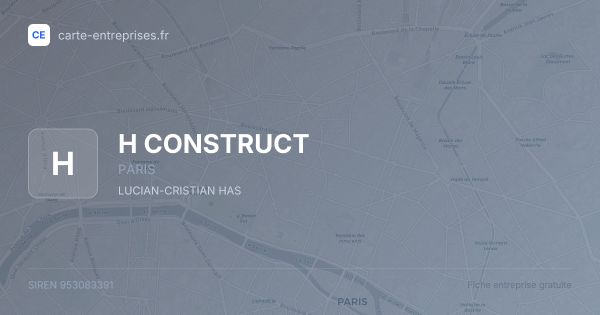 H CONSTRUCT — 953083391 — fiche entreprise