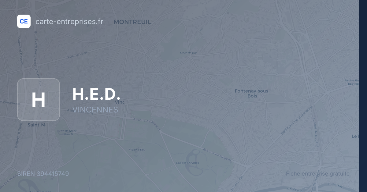 H.E.D. — 394415749 — fiche entreprise