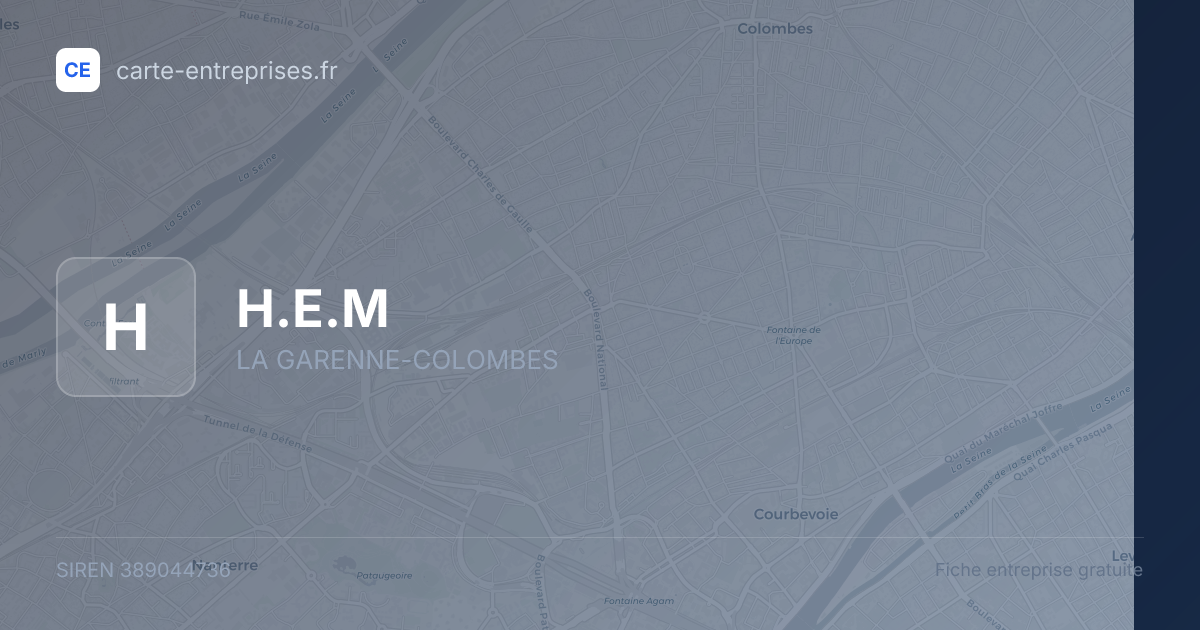 H.E.M — 389044736 — fiche entreprise