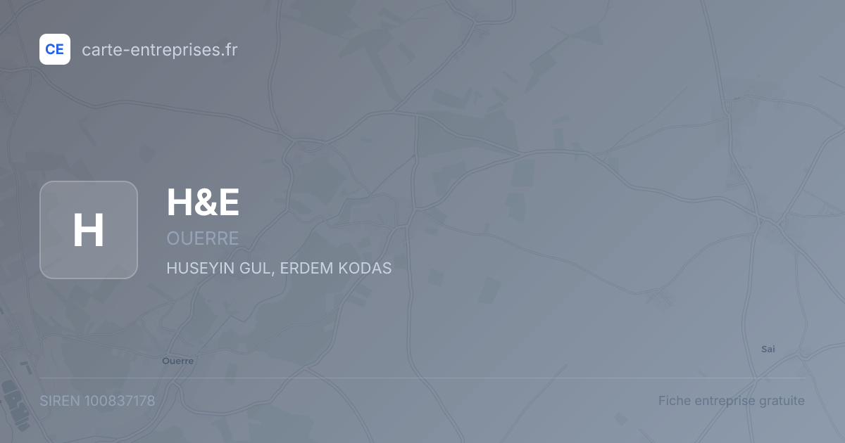 H&E — 100837178 — fiche entreprise