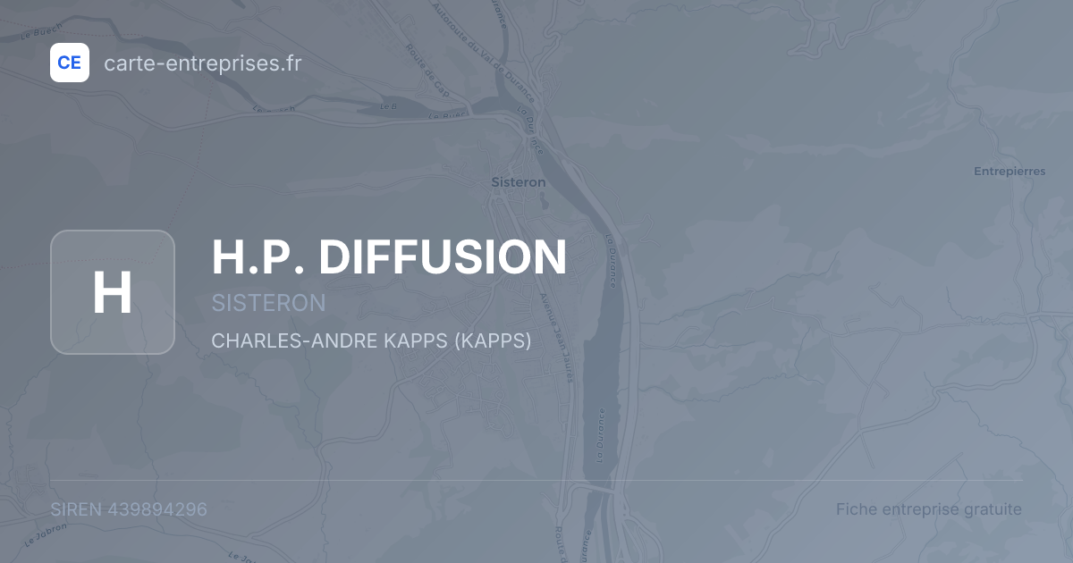 H.P. DIFFUSION — 439894296 — fiche entreprise
