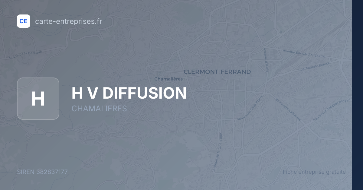 H V DIFFUSION — 382837177 — fiche entreprise