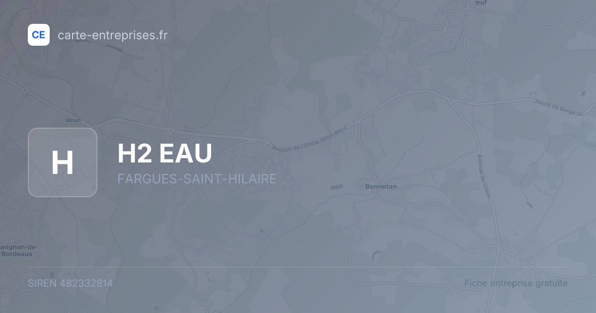 H2 EAU — 482332814 — fiche entreprise