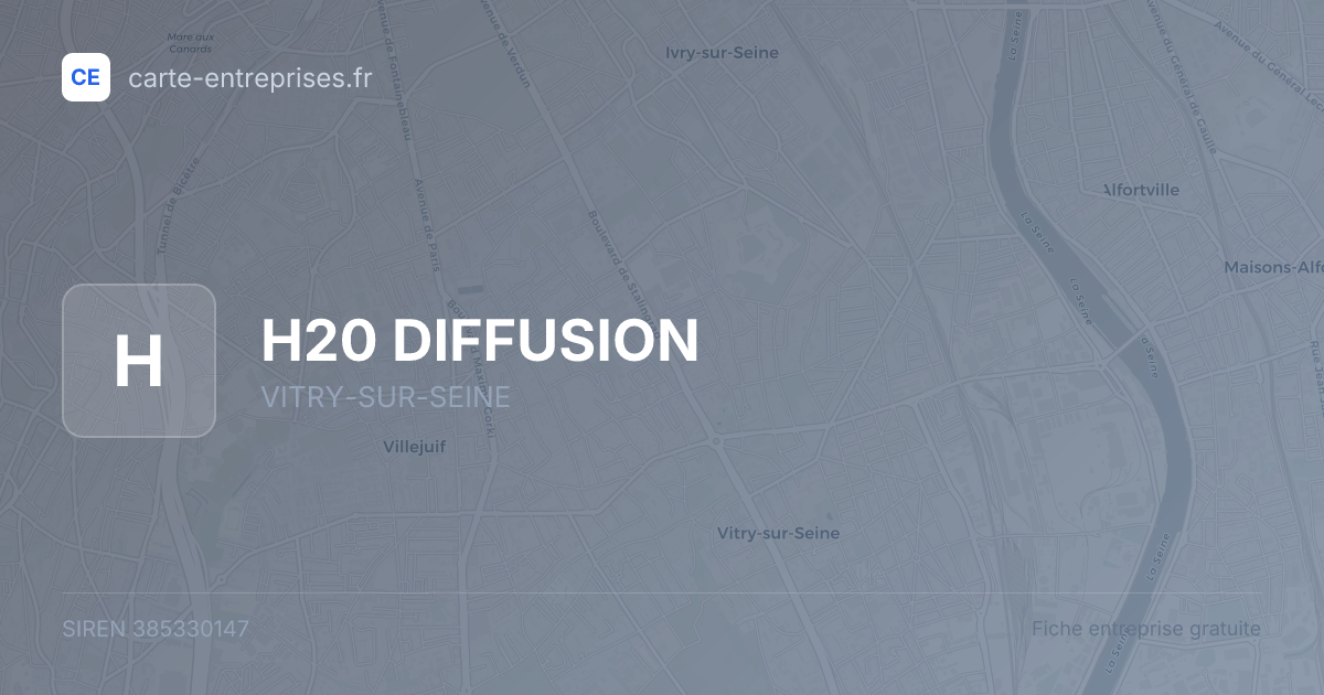 H20 DIFFUSION — 385330147 — fiche entreprise