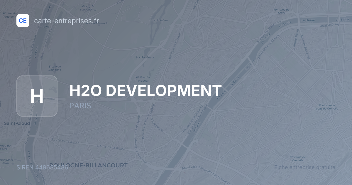 H2O DEVELOPMENT — 449685486 — fiche entreprise